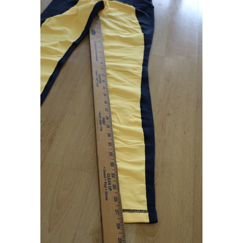 Lululemon Wunder Under Leggings Navy Blue Yellow Colorblock Yoga Pants Size 4 - Picture 7 of 7